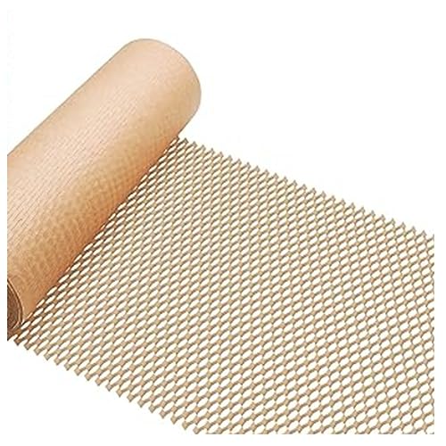 JUJNE 1 Stück Bienenwabenpapier Biologisch Abbaubarer Kollisionshemmender Gitterwaben-Verpackungspapier 30cm X 50 Meter von JUJNE