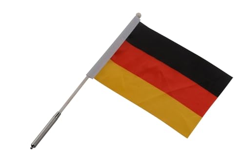 JUNG LED Fahne 20x30 cm blinkend Deutschland Fussball EM 2024 Fan, Europameisterschaft Fanartikel Frauen & Männer, Fanpaket, Schwarz Rot Gold Flagge, Damen und Herren von JUNG