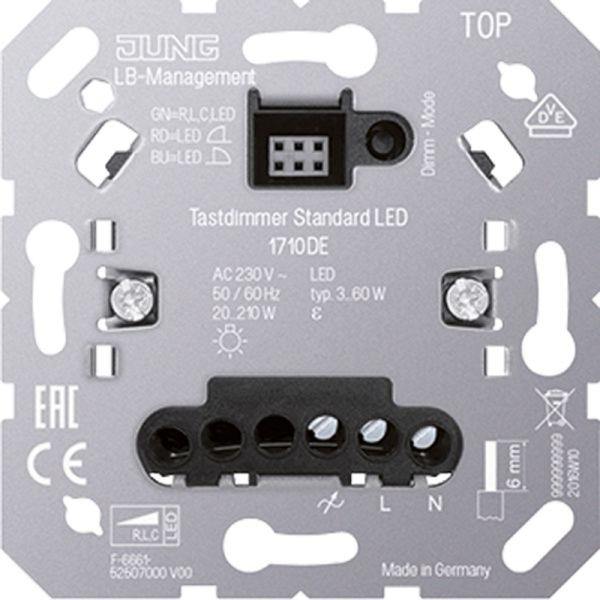 Jung LED-Tastdimmer Drucktaster 20-210W 1710 DE UP Lichtwertspeicher von JUNG