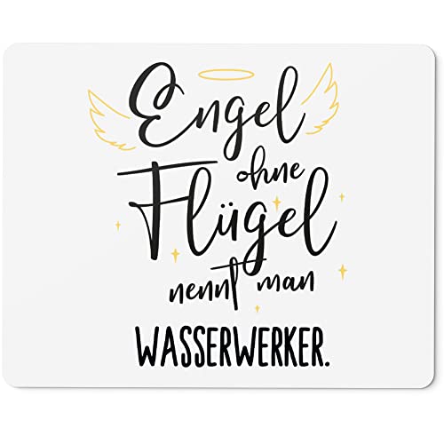 JUNIWORDS Mauspad Mousepad, Engel ohne Flügel nennt Man Wasserwerker (5188854) von JUNIWORDS