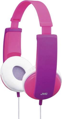 JVC HA-KD5-P-E Kinder On Ear Kopfhörer kabelgebunden Pink, Lila Lautstärkebegrenzung, Leichtbügel von JVC