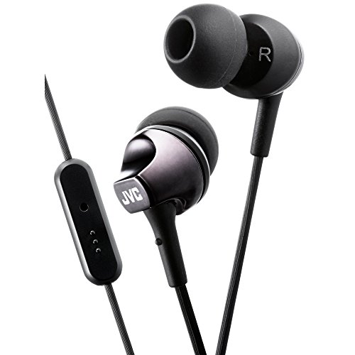 JVC Premium-In-Ear-Kopfhörer mit Mikrofon und Fernbedienung – Schwarz von JVC