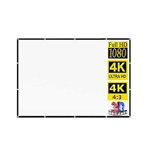 Projektionswände Tragbare Faltbare Projektorleinwand im Maßstab 4:3 mit hoher Dichte, 60, 72, 84, 100, 120, 150 Zoll, 1080P, 3D, 4K HD-Projektionsvorhang(72 inch) von JVDDI