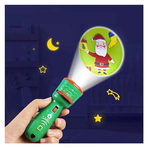 Projektorlichter Weihnachten Projektor Taschenlampe Halloween Kinder Spielzeug Kamera Projektion Licht Leucht Spielzeug Spaß Puzzle Frühe Bildung(Green) von JVDDI