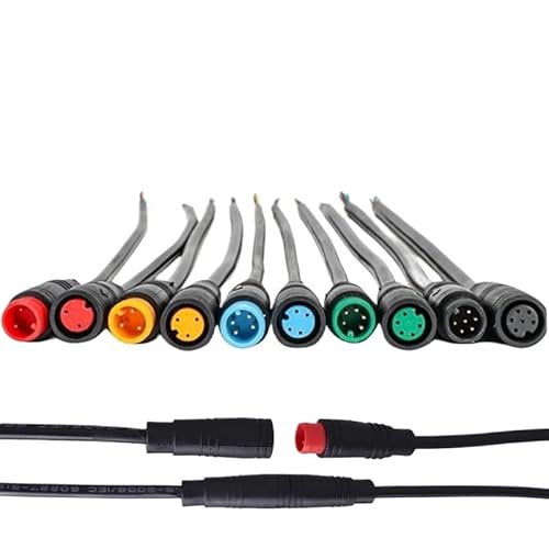 M6/M8 2 3 4 5 6 Pin 20cm E-bike Speed Sensor male to female Extension connector Cable Bicycle Waterproof Ebike Wire(M6 Female 20CM,5 PCS_BLACK) von JVNTOPIHW