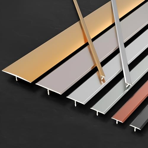 3 Stück Boden-Übergangsstreifen, Türschwelle Übergangsschiene Übergangsleiste, Abdeckleiste Für Laminat,Teppich,Parkett & Vinyl(Gold,0.8 * 270cm/3 * 90cm) von JXNVHJ