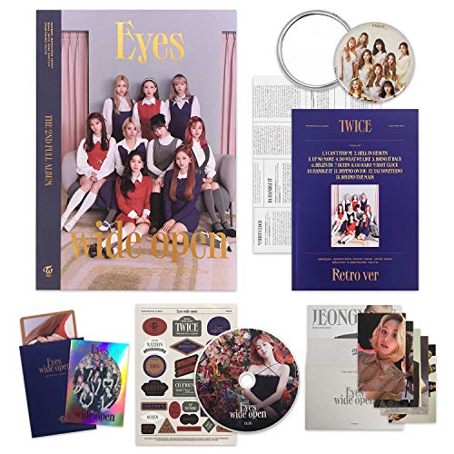 TWICE 2nd Album - EYES WIDE OPEN [ RETRO ver. ] CD + Photobook + Message Card + Lyric Poster + Sticker + Photocards von JYP Entertainment