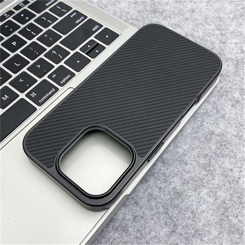 JYUANS Luxuriöse, Matte Hülle mit Karbonfaser-Muster für iPhone 16 15 14 Plus 13 12 Pro Max, weicher Gummirahmen, stoßfeste Stoßstangenabdeckung (für iPhone 15 Plus/TQW Schwarz) von JYUANS