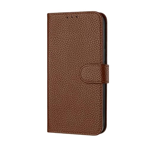 JZ [Einfarbig[Kickstand Flip][Handschlaufe][Kunstleder] - Geldbörse Fall für iPhone 16 ip16 Case - Brown von JZ