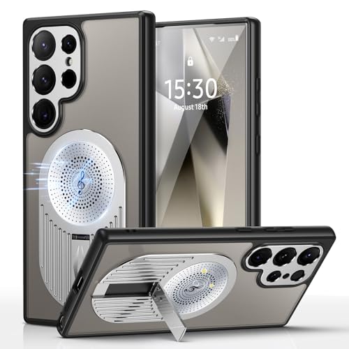 JZ Magnetische drahtlose Aufladung Handyhülle Fall für Samsung Galaxy S22 Ultra S22U with Fragrance Aroma - Full-Body Protective Cover with Magnetic Mount, Anti-Drop, and Heat Dissipation -Silver von JZ