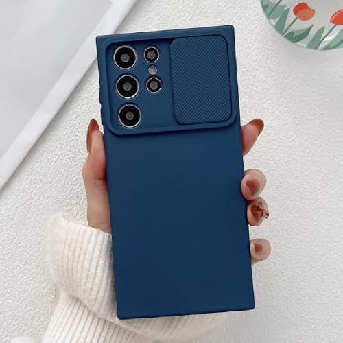 Luxuriöse Kameraschutzhülle mit Schiebefenster für Samsung Galaxy S24 S23 S22 S21 Plus Ultra S20 FE A54 A53 A52 A51 A73 A24 Cover, N Blau, Für A54 von JZFDCLF