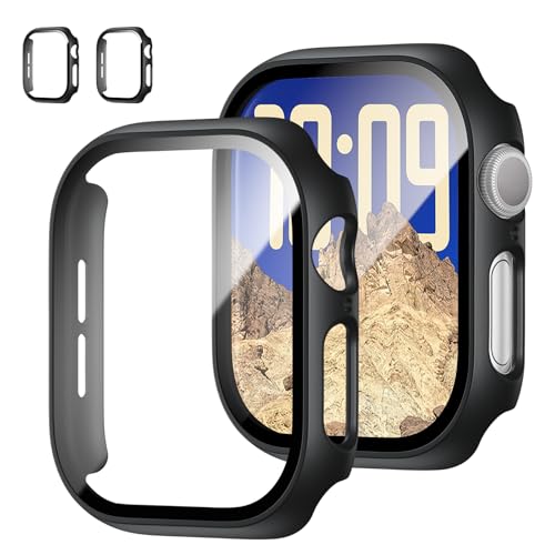 2 Stück Schutzhülle mit Apple Watch 10 42mm Displayschutz, Slim Guard Bumper Full Coverage PC Hard Hülle HD Ultra-Thin Cover für iWatch 10 42mm von JZK