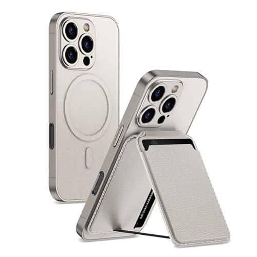 JZLUCAJJ Grau, 16 Plus, magnetische Hülle für iPhone 16 Pro Max/16 Pro/16 Plus/16, abnehmbare Brieftasche, Kartenhalter, Lederabdeckung, Kameraschutz, unterstützende Funktion von JZLUCAJJ