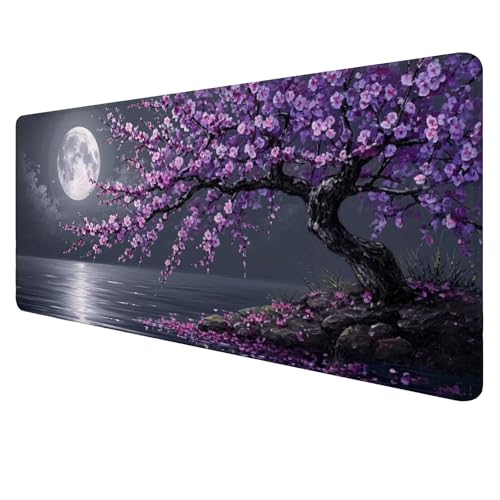 Baum Mouse Mat Gaming Mouse Mat XXL 1000x500x3mm Multifunctional Mousepad Mond Schreibtischunterlage groß,Non-Slip Rubber Base,Extended Desk Protection,for PC Unterlage Schreibtisch J838 von Jaalinng