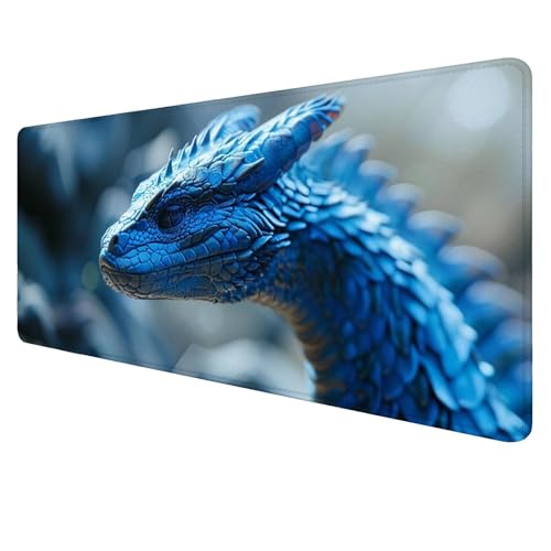 Blau Mouse Mat Gaming Mouse Mat XXL 800x400x3mm Multifunctional Mousepad Schlange Schreibtischunterlage groß,Non-Slip Rubber Base,Extended Desk Protection,for PC Unterlage Schreibtisch J29 von Jaalinng