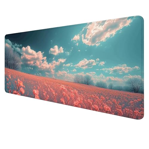 Blauer Himmel Mouse Mat Gaming Mouse Mat XXL 700x300x3mm Multifunctional Mousepad Baum Schreibtischunterlage groß,Non-Slip Rubber Base,Extended Desk Protection,for PC Unterlage Schreibtisch J543 von Jaalinng