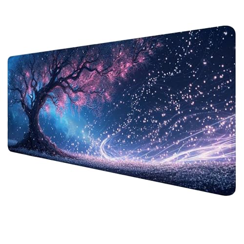 Gaming Mouse Pad Baum Mouse Mat XXL 1600x800x3mm Schreibtischunterlage Groß Mousemat Sternenhimmel Non-Slip Desk Protection Waterproof Desk Pad for Home Office Pc Unterlage ​Schreibtisch J679 von Jaalinng