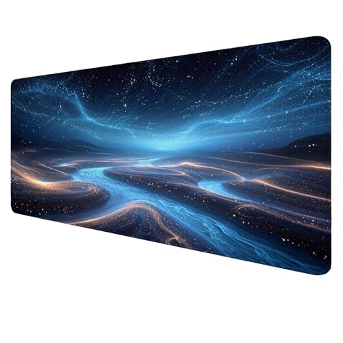 Gaming Mouse Pad Blau Mouse Mat XXL 900x400x3mm Schreibtischunterlage Groß Mousemat Sternenhimmel Non-Slip Desk Protection Waterproof Desk Pad for Home Office Pc Unterlage ​Schreibtisch J944 von Jaalinng