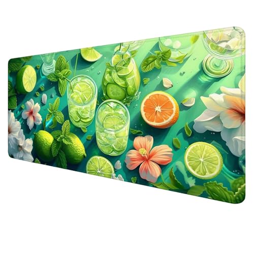 Gaming Mouse Pad Blume Mouse Mat XXL 1600x800x3mm Schreibtischunterlage Groß Mousemat Obst Non-Slip Desk Protection Stitched Edges Waterproof Desk Pad for Home Office Pc Unterlage ​Schreibtisch J6 von Jaalinng