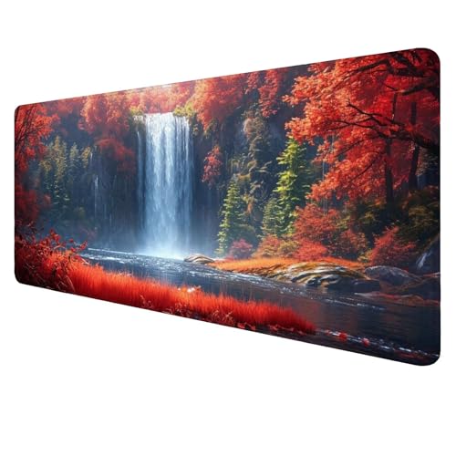 Gaming Mouse Pad Fallen Mouse Mat XXL 600x300x3mm Schreibtischunterlage Groß Mousemat Baum Non-Slip Desk Protection Waterproof Desk Pad for Home Office Pc Unterlage ​Schreibtisch J505 von Jaalinng