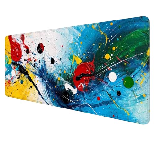 Gaming Mouse Pad Grün Mouse Mat XXL 900x400x3mm Schreibtischunterlage Groß Mousemat Weiß Non-Slip Desk Protection Stitched Edges Waterproof Desk Pad for Home Office Pc Unterlage ​Schreibtisch J804 von Jaalinng