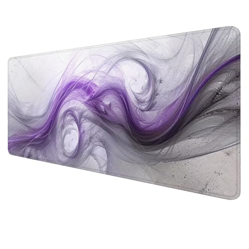 Gaming Mouse Pad Lila Mouse Mat XXL 800x300x3mm Schreibtischunterlage Groß Mousemat Grau Non-Slip Desk Protection Stitched Edges Waterproof Desk Pad for Home Office Pc Unterlage ​Schreibtisch J951 von Jaalinng