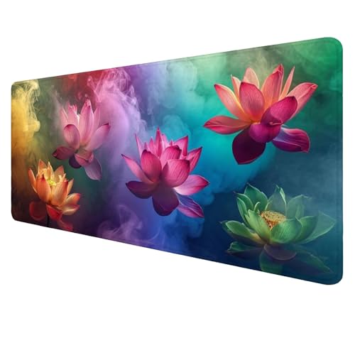 Gaming Mouse Pad Lotus Mouse Mat XXL 1200x600x3mm Schreibtischunterlage Groß Mousemat Rosa Non-Slip Desk Protection Waterproof Desk Pad for Home Office Pc Unterlage ​Schreibtisch J745 von Jaalinng