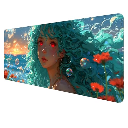 Gaming Mouse Pad Mädchen Mouse Mat XXL 900x400x3mm Schreibtischunterlage Groß Mousemat Karikatur Non-Slip Desk Protection Waterproof Desk Pad for Home Office Pc Unterlage ​Schreibtisch J7 von Jaalinng