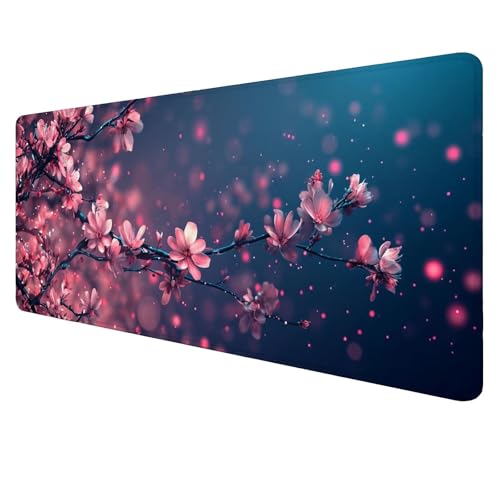 Gaming Mouse Pad Pflaumenbusch Mouse Mat XXL 600x300x3mm Schreibtischunterlage Groß Mousemat Rosa Non-Slip Desk Protection Waterproof Desk Pad for Home Office Pc Unterlage ​Schreibtisch J981 von Jaalinng