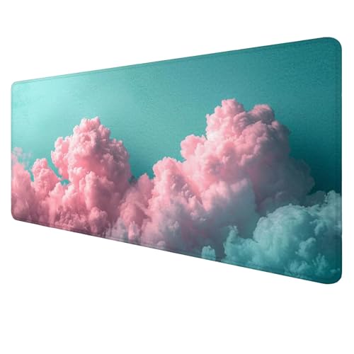 Gaming Mouse Pad Rosa Mouse Mat XXL 900x400x3mm Schreibtischunterlage Groß Mousemat Blau Non-Slip Desk Protection Stitched Edges Waterproof Desk Pad for Home Office Pc Unterlage ​Schreibtisch J498 von Jaalinng