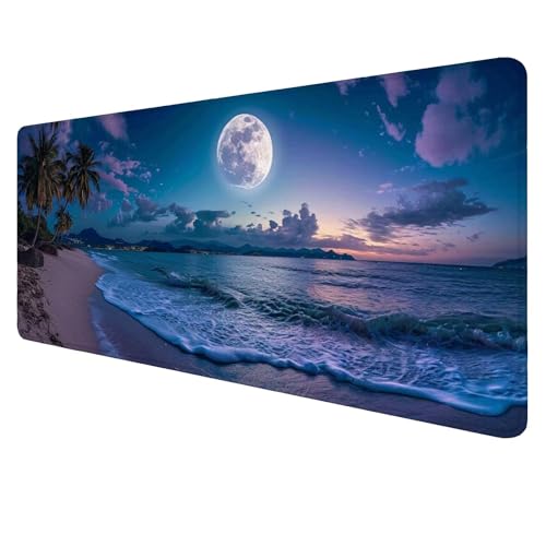 Gaming Mouse Pad Strand Mouse Mat XXL 800x300x3mm Schreibtischunterlage Groß Mousemat Landschaft Non-Slip Desk Protection Waterproof Desk Pad for Home Office Pc Unterlage ​Schreibtisch J844 von Jaalinng