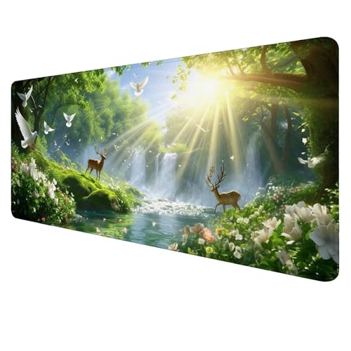 Gaming Mouse Pad Vogel Mouse Mat XXL 900x400x3mm Schreibtischunterlage Groß Mousemat REH Non-Slip Desk Protection Stitched Edges Waterproof Desk Pad for Home Office Pc Unterlage ​Schreibtisch J957 von Jaalinng