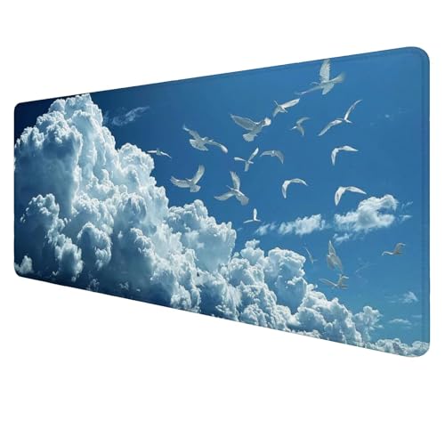 Gaming Mouse Pad Wolke Mouse Mat XXL 1600x800x3mm Schreibtischunterlage Groß Mousemat Vogel Non-Slip Desk Protection Waterproof Desk Pad for Home Office Pc Unterlage ​Schreibtisch J955 von Jaalinng