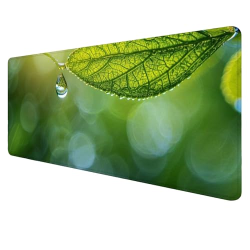 Grüne Blätter Mouse Mat Gaming Mouse Mat XXL 700x300x3mm Multifunctional Mousepad Tau Schreibtischunterlage groß,Non-Slip Rubber Base,Extended Desk Protection,for PC Unterlage Schreibtisch J579 von Jaalinng