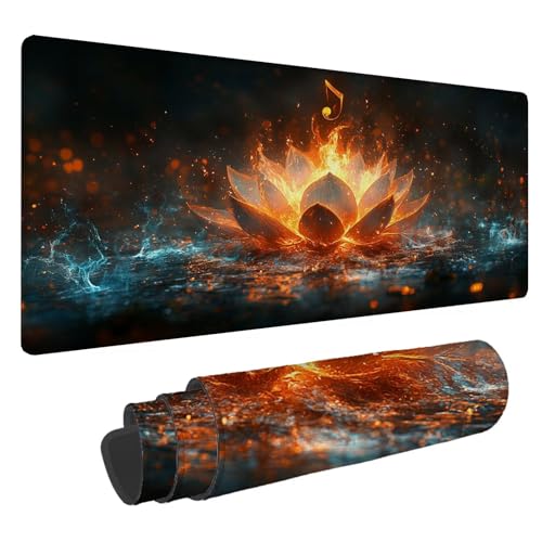 Mauspad Farbe Große Schreibtischunterlage Lotus Mousepad XXL 1600x800x4mm Gaming Mauspad Verbessert Präzision und Geschwindigkeit, Genähten Kanten Tischunterlage für PC Büro Laptop Computer A-586 von Jaalinng