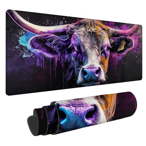 Mauspad Farbe Große Schreibtischunterlage Ochse Mousepad XXL 1600x800x4mm Gaming Mauspad Verbessert Präzision und Geschwindigkeit, Genähten Kanten Tischunterlage für Büro Desk Mat Laptop Computer A-81 von Jaalinng