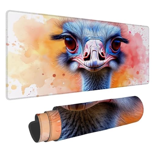 Mauspad Farbe Große Schreibtischunterlage Strauß Mousepad XXL 1500x800x4mm Gaming Mauspad,4 mm Premium-Dicke,Ultra-Glatte Oberfläche,Genähten Kanten, Rutschfeste Basis Tastaturunterlage Desk Mat A-161 von Jaalinng