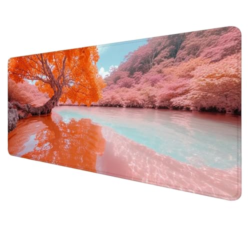 Rosa Mouse Mat Gaming Mouse Mat XXL 800x400x3mm Multifunctional Mousepad Orange Farbe Schreibtischunterlage groß,Non-Slip Rubber Base,Extended Desk Protection,for PC Unterlage Schreibtisch J966 von Jaalinng