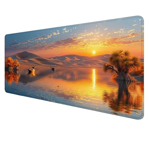 Sonnenuntergang Mouse Mat Gaming Mouse Mat XXL 1000x500x3mm Multifunctional Mousepad Boot Schreibtischunterlage groß,Non-Slip Rubber Base,Extended Desk Protection,for PC Unterlage Schreibtisch J1 von Jaalinng