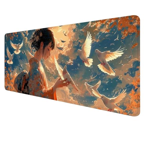 Vogel Mouse Mat Gaming Mouse Mat XXL 1000x500x3mm Multifunctional Mousepad Mädchen Schreibtischunterlage groß,Non-Slip Rubber Base,Extended Desk Protection,for PC Unterlage Schreibtisch J703 von Jaalinng