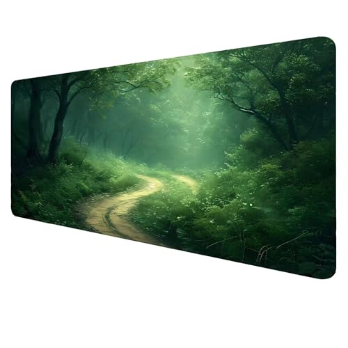 Wald Mouse Mat Gaming Mouse Mat XXL 1400x700x3mm Multifunctional Mousepad Grün Schreibtischunterlage groß,Non-Slip Rubber Base,Extended Desk Protection,for PC Unterlage Schreibtisch J24 von Jaalinng