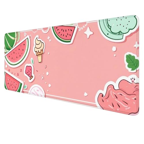 Wassermelone Mouse Mat Gaming Mouse Mat XXL 800x400x3mm Multifunctional Mousepad Obst Schreibtischunterlage groß,Non-Slip Rubber Base,Extended Desk Protection,for PC Unterlage Schreibtisch J832 von Jaalinng