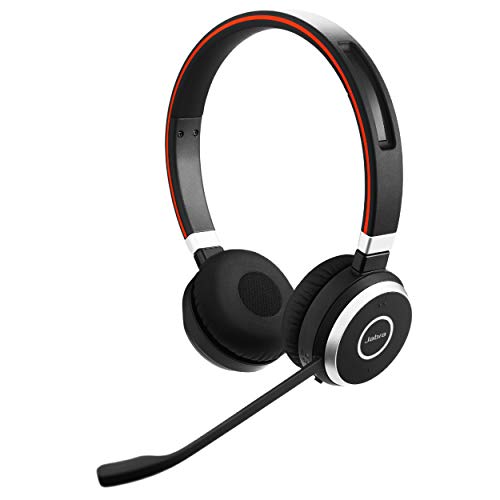 Jabra Evolve 65 Wireless Stereo On-Ear Headset – Microsoft zertifizierte Kopfhörer mit Langer Akkulaufzeit – USB Bluetooth Adapter – Schwarz von Jabra