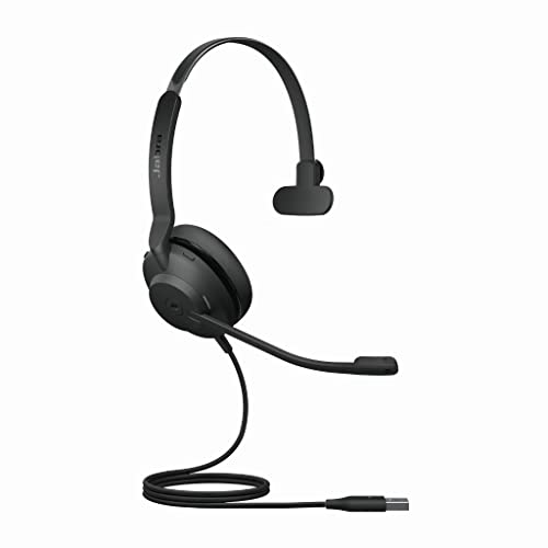 Jabra Evolve2 30 Headset – Mono Kopfhörer mit Noise Cancelling – Zertifiziert für Microsoft Teams – mit 2-Mikrofon Anruf-Technologie – USB-A Kabel – Schwarz von Jabra