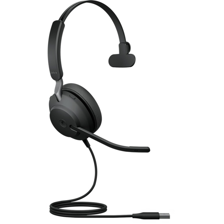 Jabra Evolve2 40 SE, Einseitiges Headset, Kabelgebunden USB-A-Anschluss, 3 Mikrofone, Geräuschisolierendes Design, MS Teams zertifiziert von Jabra