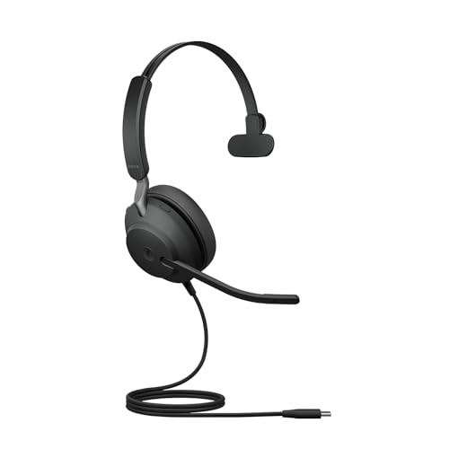 Jabra Evolve2 40 SE - Kabelgebundenes Mono-Headset mit Geräuschunterdrückung und 3-Mikrofon-Technologie - USB-C-Kabel - Mit allen führenden Unified Communications-Plattformen kompatibel - Schwarz von Jabra
