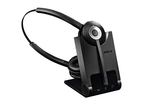 Jabra Pro 920 DECT Kabelloses On-Ear Stereo Headset - HD Voice und Noise Cancelling - ganztägige Akkulaufzeit - zur Verwendung mit Tischtelefonen in Europa - EU-Stecker, schwarz von Jabra