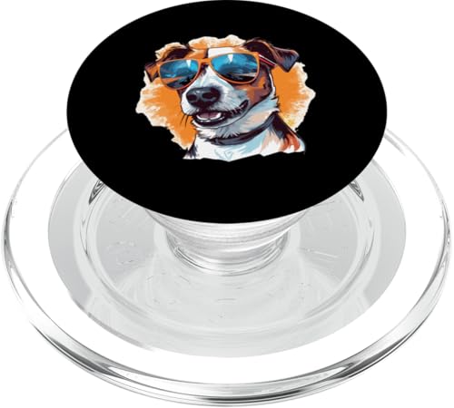 Jack Russell Terrier Hund Rasse Haustier Grafik mit Sonnenbrille PopSockets PopGrip für MagSafe von Jack Russell Terrier Dog Breed Pet Designs