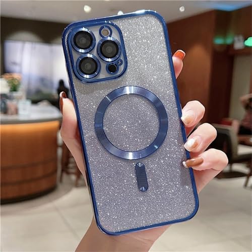 Jacyren Einheitsschutz Hülle für iPhone 12 Pro Max mit Magnetische Handyhülle Integrierter Kameraschutz Case Klare Silikon Schutzhülle Stoßfeste Kratzfest Handyhülle für iPhone 12 Pro Max,Navy Blau von Jacyren