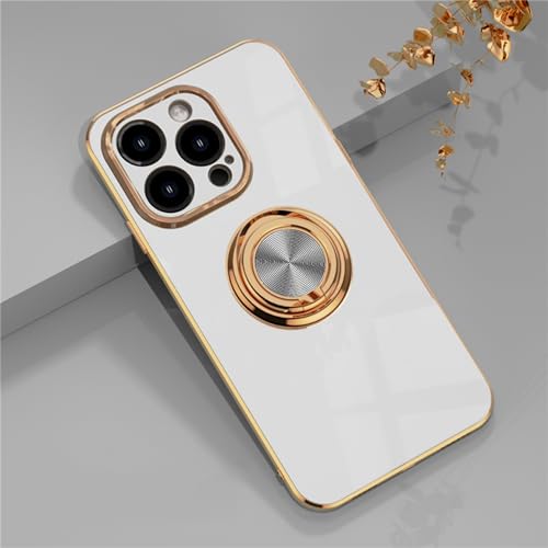 Jacyren Handyhülle für iPhone 15 Pro Silikon Hülle 360° Ring Halter Ständer Case Kratzfeste Stoßfeste Schutzhülle Fingerhalter Magnetische Autohalterung Cover für iPhone 15 Pro von Jacyren